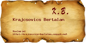 Krajcsovics Bertalan névjegykártya