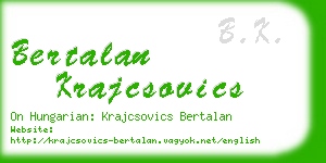 bertalan krajcsovics business card